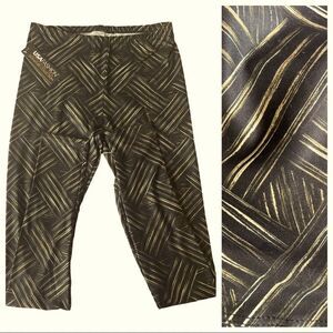 BLACK AND GOLD LEGGINGS, ONE SIZE